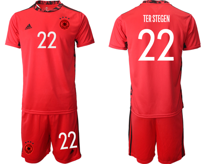 Men 2021 European Cup Germany red goalkeeper #22 Soccer Jerseys